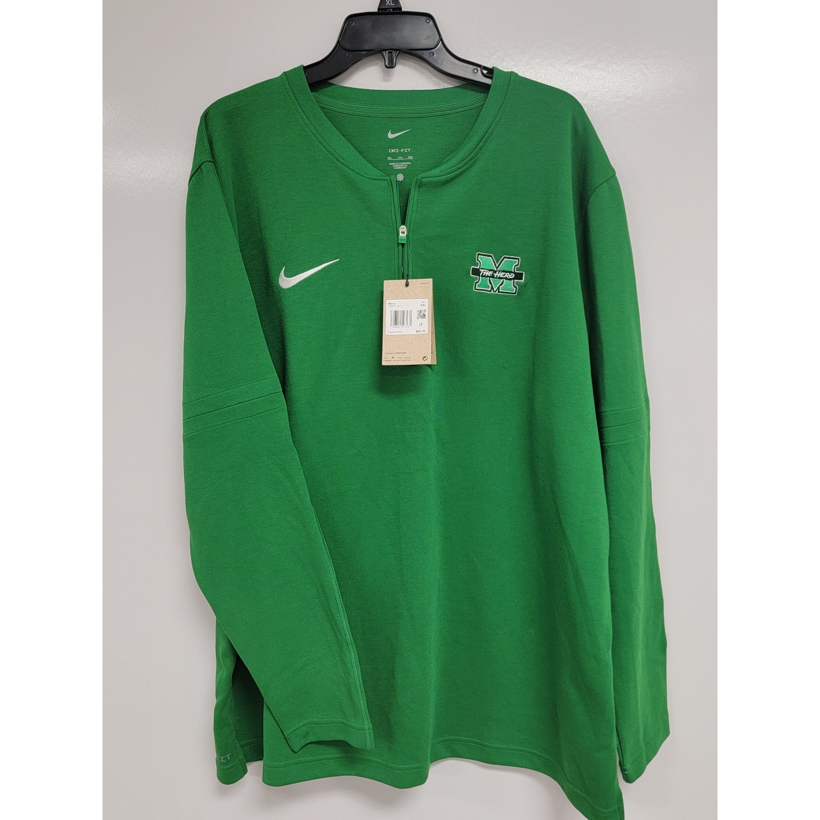 Nwt Mens Ncaa Nike Marshall University Thundering Herd Dri Fit Shirt Xxl 0049